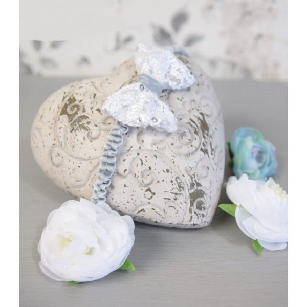 White/Gray Handmade Christening Baby Girl Headband Style TESSA BIS White/Gray Handmade Christening Baby Girl Headband Style TESSA BIS