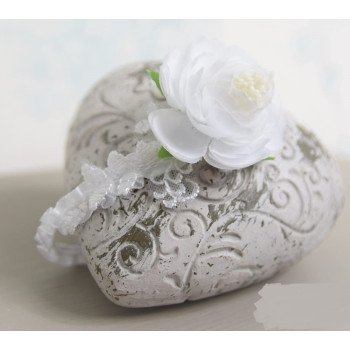 White/Green Handmade Christening Headband Style NADIA BIS