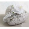 White/Green Handmade Christening Headband Style NADIA BIS