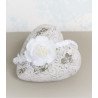 White/Green Handmade Christening Headband Style NADIA BIS