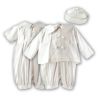 Sarah Louise Ivory Silk Baby Boy Christening Romper&Jacket&Bonnet Set Style 002215