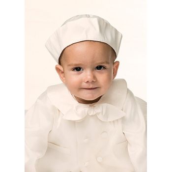 Sarah Louise Ivory Silk Baby Boy Christening Romper&Jacket&Bonnet Set Style 002215