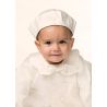 Sarah Louise Ivory Silk Baby Boy Christening Romper&Jacket&Bonnet Set Style 002215