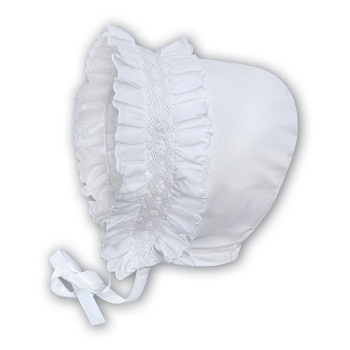 Sarah Louise White Baby Girl Christening Bonnet Style 003622