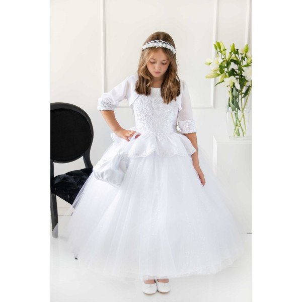 Handmade White First Holy Communion Dress Style T-844 Handmade White First Holy Communion Dress Style T-844