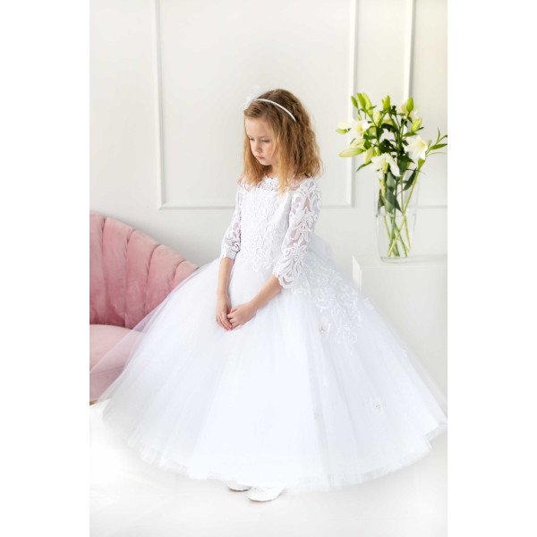 Handmade White First Holy Communion Dress Style T-900 Handmade White First Holy Communion Dress Style T-900