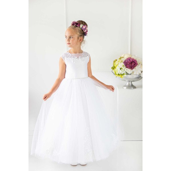 Handmade White First Holy Communion Dress Style RACHELA Handmade White First Holy Communion Dress Style RACHELA