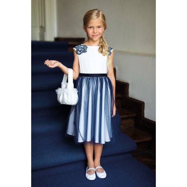 Beautiful Ivory/Navy Confirmation/Special Occasion Dress Style 19/SM/20 Beautiful Ivory/Navy Confirmation/Special Occasion Dress Style 19/SM/20