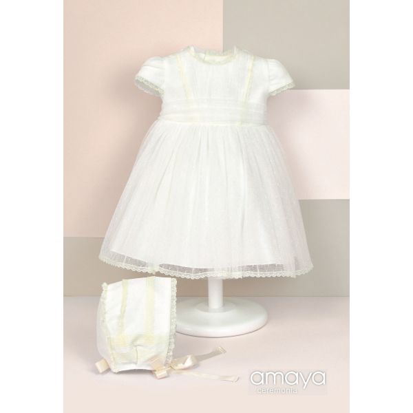 Handmade Ivory Christening Baby Girl Dress Style 512015MC