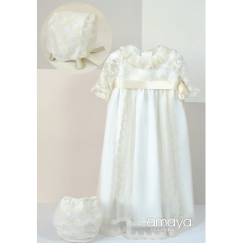 Handmade Ivory Christening/Baptism Baby Girl Gown Style 512001MD