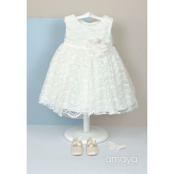 Handmade Lace Christening Ivory Dress Style 512024SM