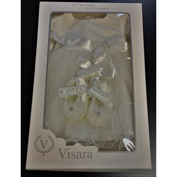 Baby Girl Christening 3 Pieces Ivory Set Style 465321