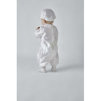 White Baby Boy Christening Romper Style BEN