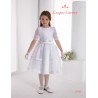 Spanish Handmade White Ballerina Length First Holy Communion Dress Style 2706