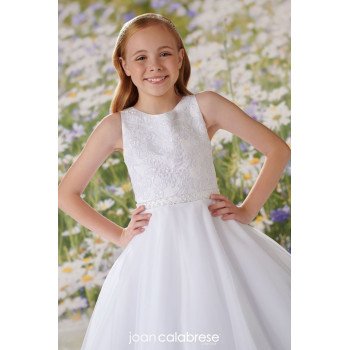 JOAN CALABRESE WHITE TEA-LENGTH FIRST HOLY COMMUNION DRESS STYLE 120349