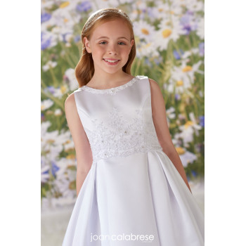 JOAN CALABRESE WHITE TEA-LENGTH FIRST HOLY COMMUNION DRESS STYLE 120352
