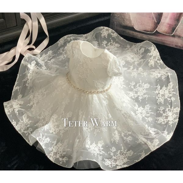 TETER WARM HANDMADE BABY GIRL IVORY CHRISTENING DRESS STYLE B101 TETER WARM HANDMADE BABY GIRL IVORY CHRISTENING DRESS STYLE B101