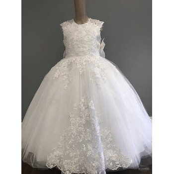 HANDMADE WHITE FIRST HOLY COMMUNION DRESS T-872