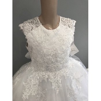 HANDMADE WHITE FIRST HOLY COMMUNION DRESS T-872