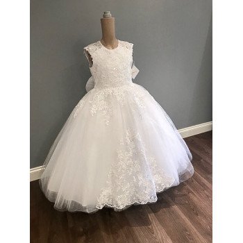 HANDMADE WHITE FIRST HOLY COMMUNION DRESS T-872