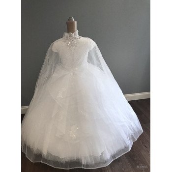 HANDMADE WHITE FIRST HOLY COMMUNION DRESS STYLE T-928