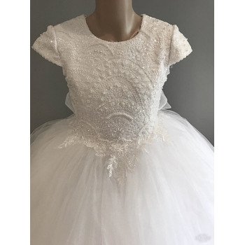 HANDMADE WHITE FIRST HOLY COMMUNION DRESS STYLE T-928