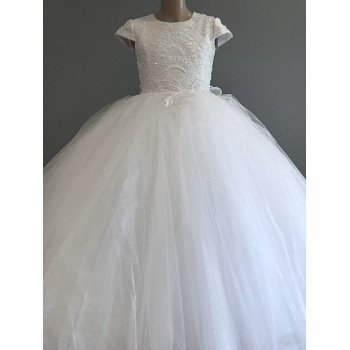HANDMADE WHITE FIRST HOLY COMMUNION DRESS STYLE T-928