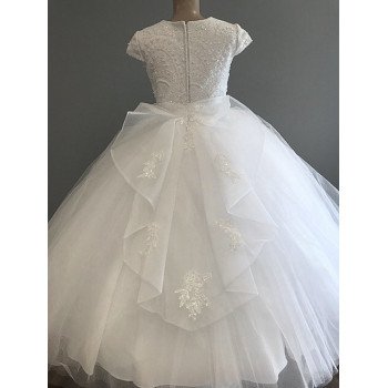 HANDMADE WHITE FIRST HOLY COMMUNION DRESS STYLE T-928