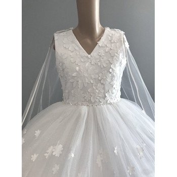 HANDMADE WHITE FIRST HOLY COMMUNION DRESS STYLE T-874
