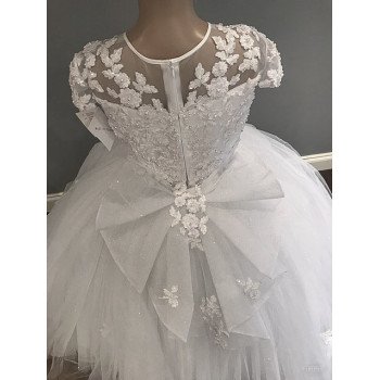 HANDMADE WHITE FIRST HOLY COMMUNION DRESS STYLE T-930