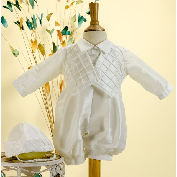 Boys Sevva Christening Romper Suit Style patrick-ch 