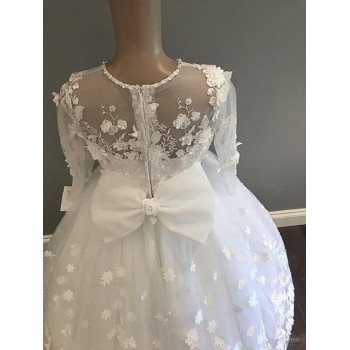 HANDMADE WHITE FIRST HOLY COMMUNION DRESS STYLE T-932