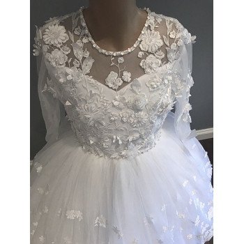 HANDMADE WHITE FIRST HOLY COMMUNION DRESS STYLE T-932