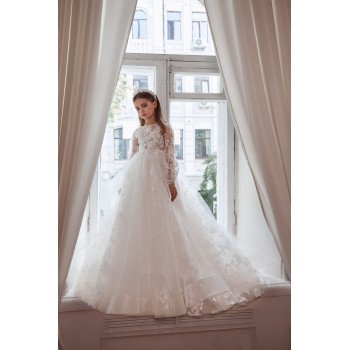 Unusual White First Holy Communion Dress Style 3113