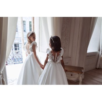 Unusual White First Holy Communion Dress Style 3107