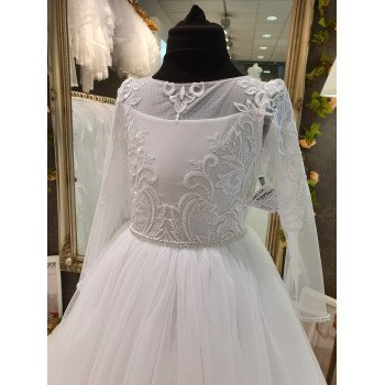 White Handmade First Holy Communion Dress Style LATIYA