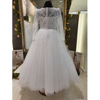 White Handmade First Holy Communion Dress Style LATIYA