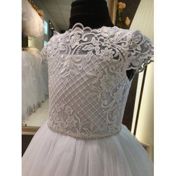 White Handmade First Holy Communion Dress Style CELIA BIS