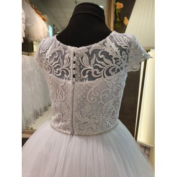 White Handmade First Holy Communion Dress Style CELIA BIS
