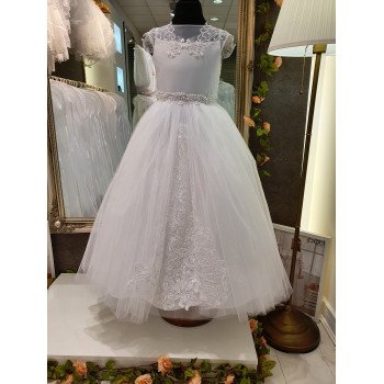White Handmade First Holy Communion Dress Style CARMEN BIS