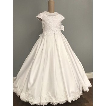 HANDMADE WHITE FIRST HOLY COMMUNION DRESS STYLE T-880