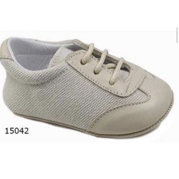 Spanish Handmade Beige Christening Shoes by Tinny Shoes Style 15042