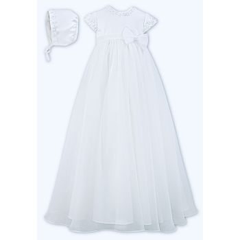 SARAH LOUISE WHITE BABY GIRL CHRISTENING GOWN & BONNET STYLE 001055