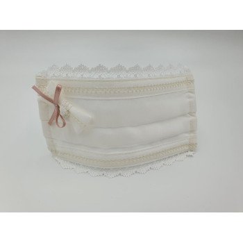 Spanish Ivory/Pink First Holy Communion Face Mask Style CM-A2