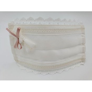 Spanish Ivory/Pink First Holy Communion Face Mask Style CM-A2