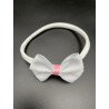 White/Pink Handmade Baby Girl Christening Headband Style 1027 BIS