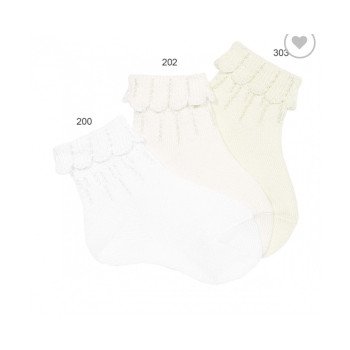 IVORY BABY GIRL/BOY CHRISTENING/BAPTISM SPANISH SOCKS STYLE 2.337/3