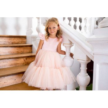 Handmade Peach Flower Girl Dress Style Mia Bella