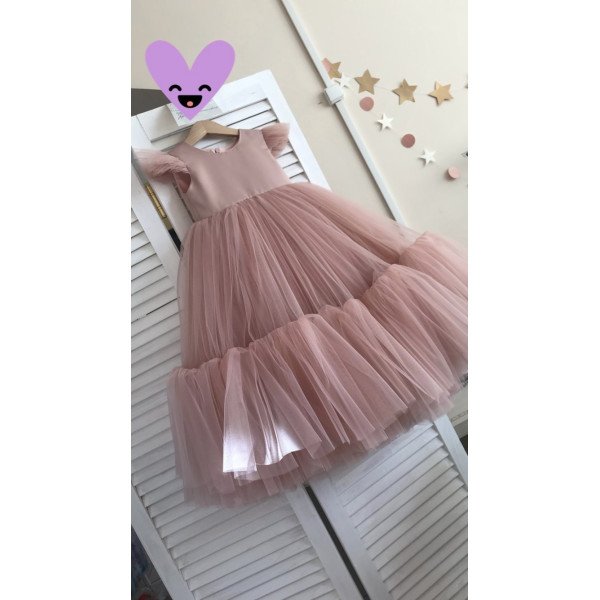 HANDMADE PINK FLOWER GIRL DRESS STYLE GABI HANDMADE PINK FLOWER GIRL DRESS STYLE GABI