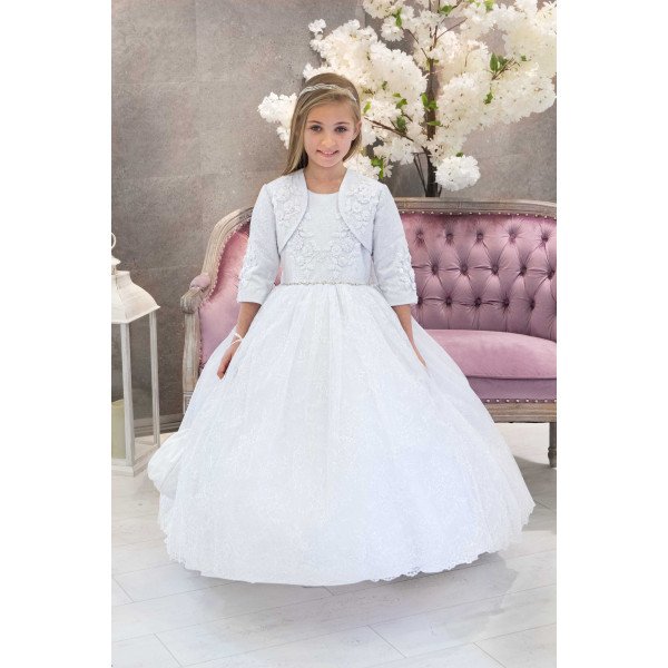 HANDMADE WHITE FIRST HOLY COMMUNION DRESS STYLE T-925 HANDMADE WHITE FIRST HOLY COMMUNION DRESS STYLE T-925